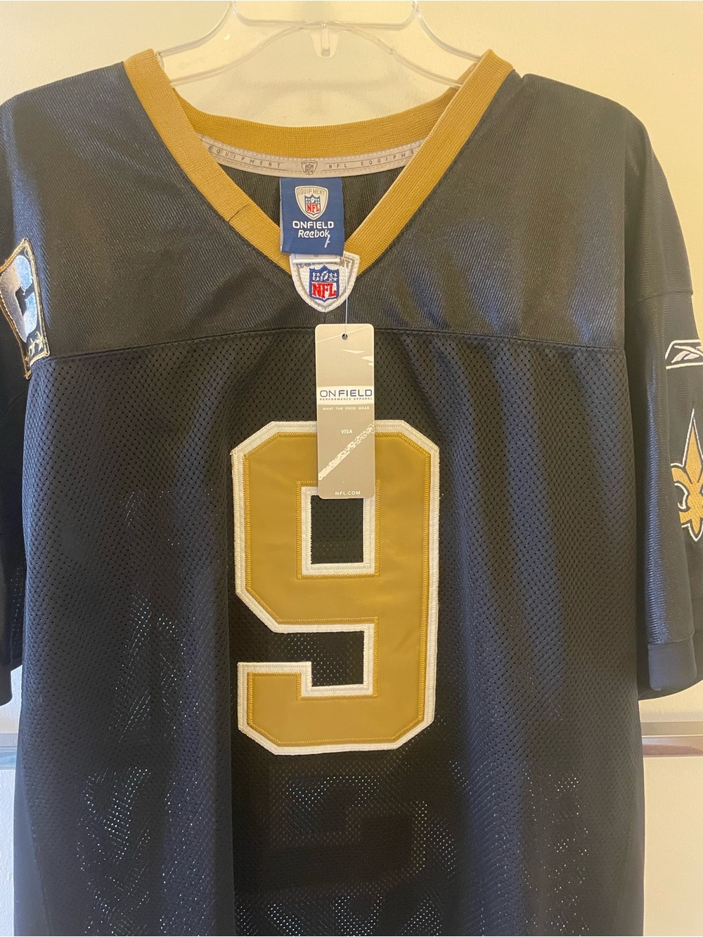 New Orleans Saints Authentic Drew Brees Reebok Black and Gold Men's Football Jer